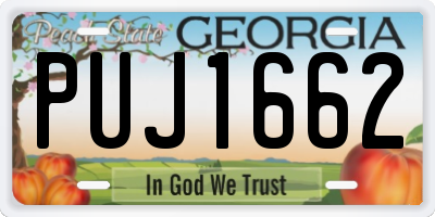 GA license plate PUJ1662