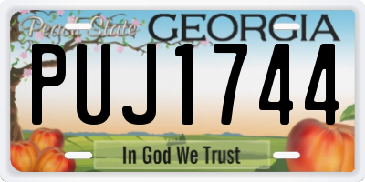 GA license plate PUJ1744