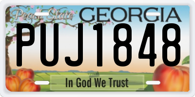 GA license plate PUJ1848