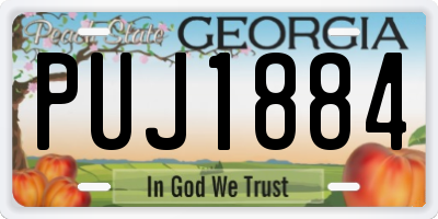 GA license plate PUJ1884