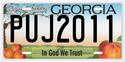 GA license plate PUJ2011