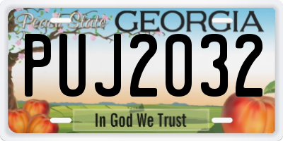 GA license plate PUJ2032