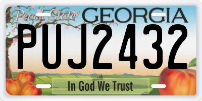 GA license plate PUJ2432