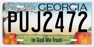 GA license plate PUJ2472