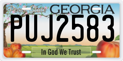 GA license plate PUJ2583