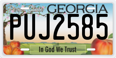 GA license plate PUJ2585