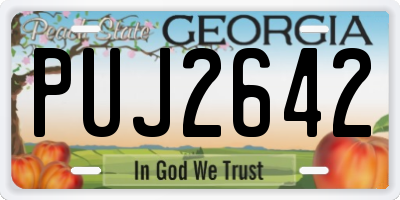 GA license plate PUJ2642