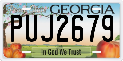 GA license plate PUJ2679