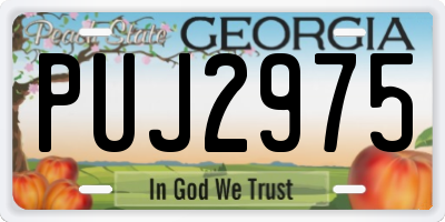 GA license plate PUJ2975