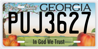 GA license plate PUJ3627