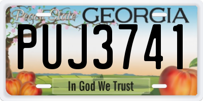 GA license plate PUJ3741