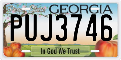GA license plate PUJ3746