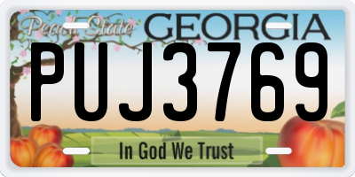 GA license plate PUJ3769