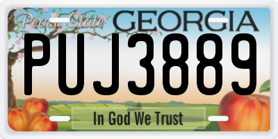 GA license plate PUJ3889
