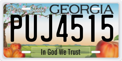 GA license plate PUJ4515