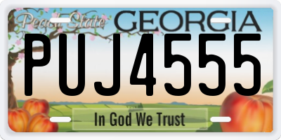 GA license plate PUJ4555