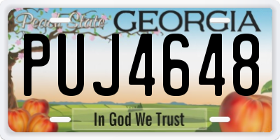GA license plate PUJ4648