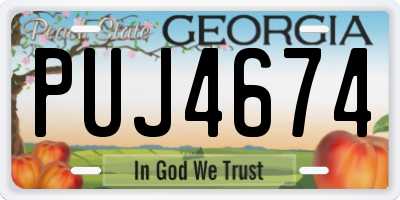 GA license plate PUJ4674
