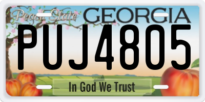 GA license plate PUJ4805