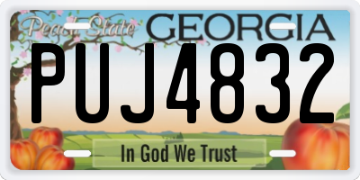 GA license plate PUJ4832
