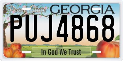 GA license plate PUJ4868