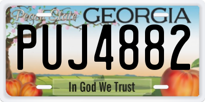 GA license plate PUJ4882