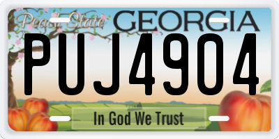 GA license plate PUJ4904