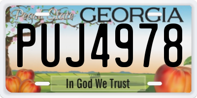 GA license plate PUJ4978