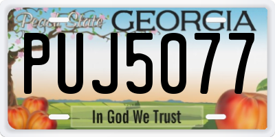 GA license plate PUJ5077