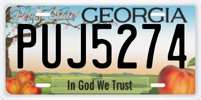 GA license plate PUJ5274