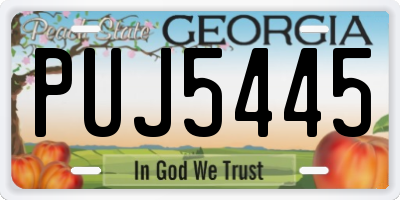GA license plate PUJ5445