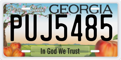GA license plate PUJ5485
