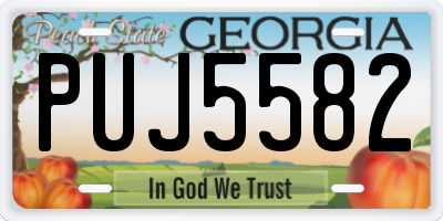 GA license plate PUJ5582