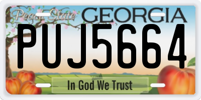 GA license plate PUJ5664