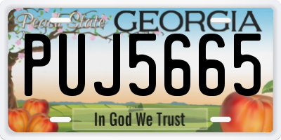 GA license plate PUJ5665