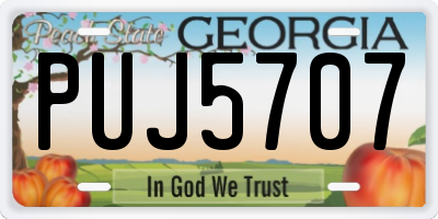 GA license plate PUJ5707