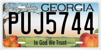 GA license plate PUJ5744