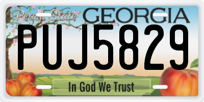 GA license plate PUJ5829