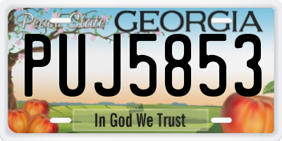 GA license plate PUJ5853