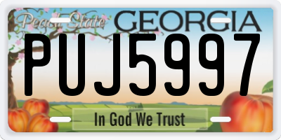 GA license plate PUJ5997