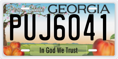 GA license plate PUJ6041