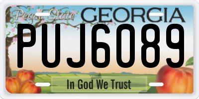 GA license plate PUJ6089