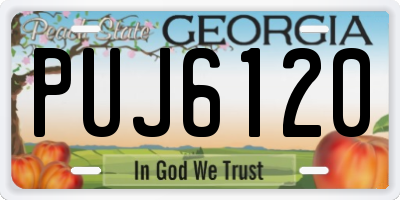 GA license plate PUJ6120