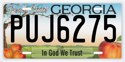 GA license plate PUJ6275