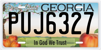 GA license plate PUJ6327