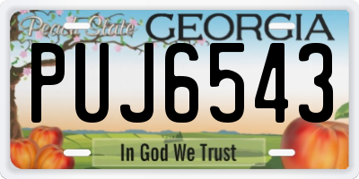 GA license plate PUJ6543