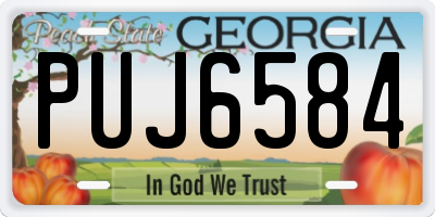 GA license plate PUJ6584