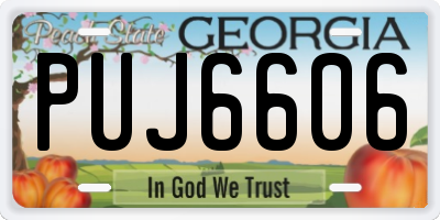 GA license plate PUJ6606
