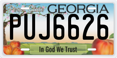 GA license plate PUJ6626