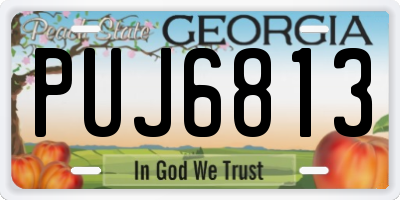GA license plate PUJ6813